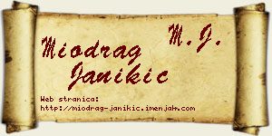 Miodrag Janikić vizit kartica